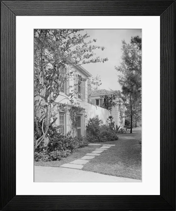 Framed Print : James H. McGraw, Jr. residence in Hobe Sound, Florida. West facade, sharp, 1941. Creator: Gottscho-Schleisner, Inc Framed Print : James H. McGraw, Jr. residence in Hobe Sound, Florida. West facade, sharp, 1941. Creator: Gottscho-Schleisner, Inc