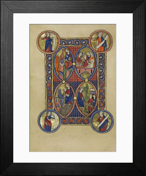 Framed Print : The Second Temptation of Christ; The Third Temptation of Christ; The Raising of... about 1250-1260. Creator: Unknown Framed Print : The Second Temptation of Christ; The Third Temptation of Christ; The Raising of... about 1250-1260. Creator: Unknown