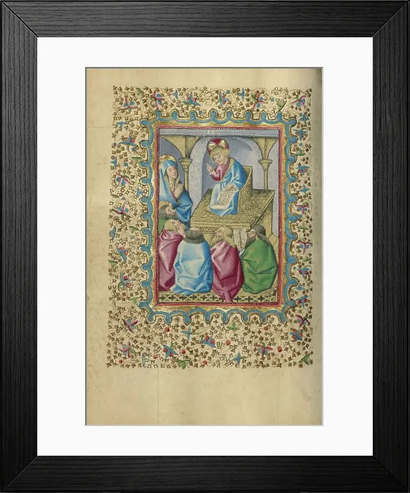 Framed Print : Jesus Among the Doctors; Book of Hours, about 1460. Creator: Unknown Framed Print : Jesus Among the Doctors; Book of Hours, about 1460. Creator: Unknown