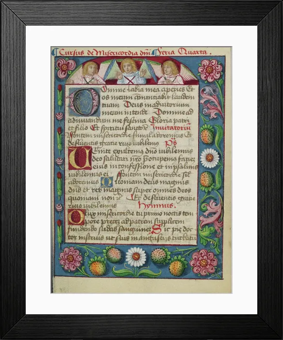 Framed Print : Decorated Text Page; Book of Hours, early 16th century. Creator: Unknown Framed Print : Decorated Text Page; Book of Hours, early 16th century. Creator: Unknown