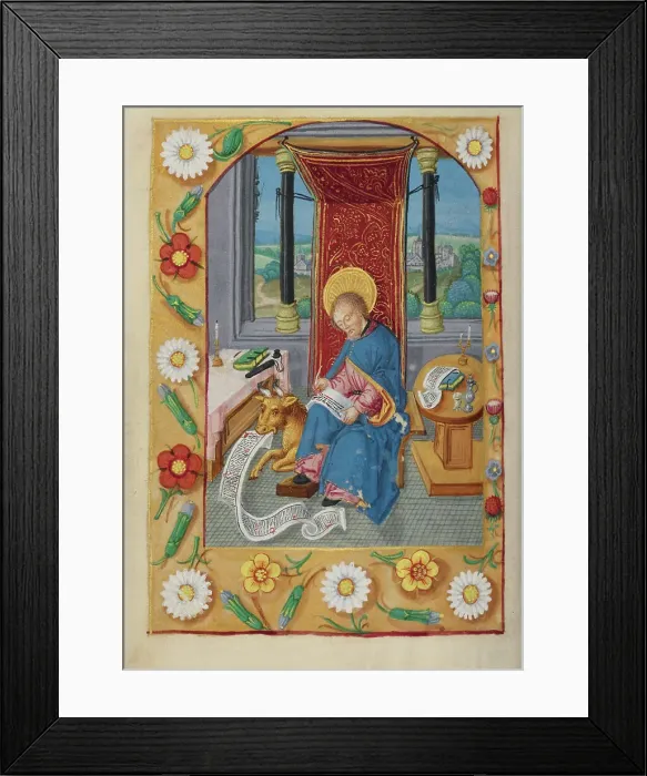 Framed Print : Saint Luke; Book of Hours, early 16th century. Creator: Unknown Framed Print : Saint Luke; Book of Hours, early 16th century. Creator: Unknown