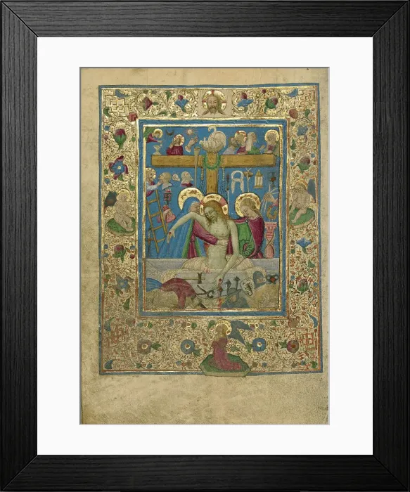 Framed Print : The Pieta; Book of Hours, about 1460. Creator: Unknown Framed Print : The Pieta; Book of Hours, about 1460. Creator: Unknown