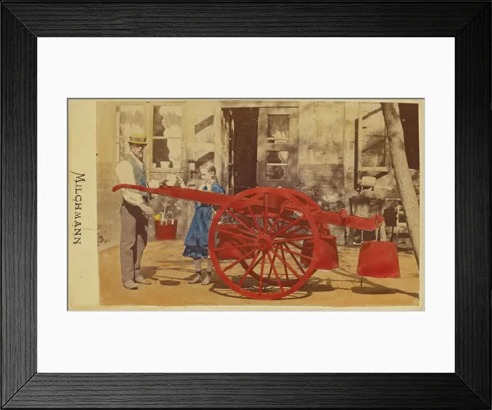 Framed Print : Milchmann. 1865-1870. Creator: E. Hattorff Framed Print : Milchmann. 1865-1870. Creator: E. Hattorff