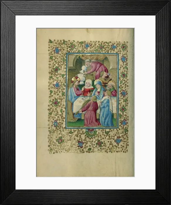 Framed Print : The Marriage at Cana; Book of Hours, about 1460. Creator: Unknown Framed Print : The Marriage at Cana; Book of Hours, about 1460. Creator: Unknown