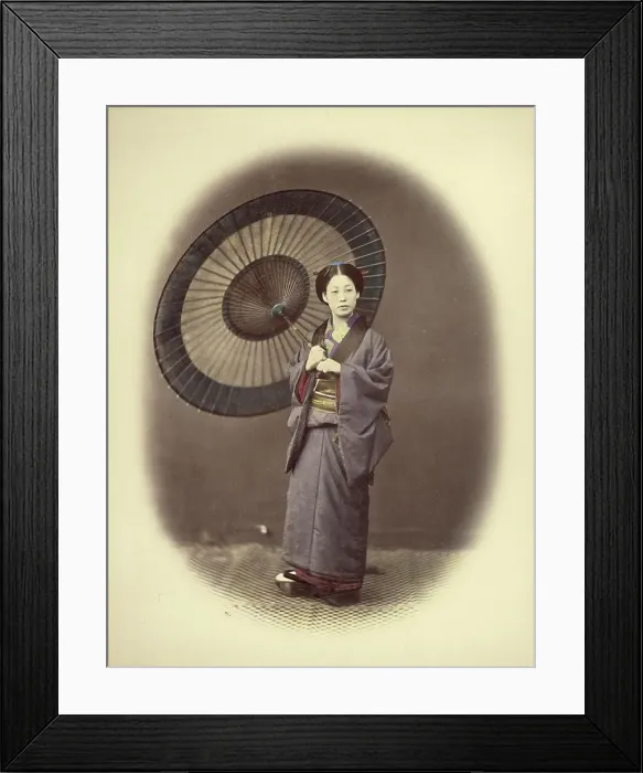 Framed Print : A Yokohama Belle, 1866-1867. Creator: Felice Beato Framed Print : A Yokohama Belle, 1866-1867. Creator: Felice Beato