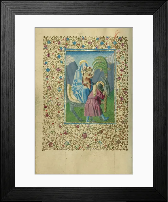 Framed Print : The Flight into Egypt; Book of Hours, about 1460. Creator: Unknown Framed Print : The Flight into Egypt; Book of Hours, about 1460. Creator: Unknown