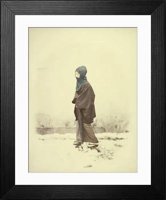 Framed Print : Woman in Winter Dress, 1866-1867. Creator: Felice Beato Framed Print : Woman in Winter Dress, 1866-1867. Creator: Felice Beato