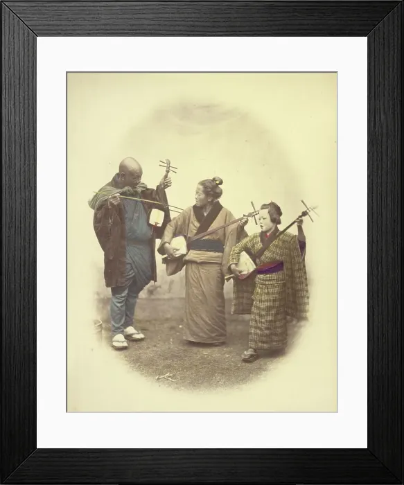 Framed Print : Street Musicians, 1866-1867. Creator: Felice Beato Framed Print : Street Musicians, 1866-1867. Creator: Felice Beato