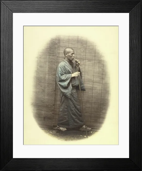Framed Print : Amma or Masseur, about 1863-1868. Creator: Felice Beato Framed Print : Amma or Masseur, about 1863-1868. Creator: Felice Beato