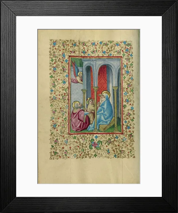 Framed Print : The First Steps of Jesus; Book of Hours, about 1460. Creator: Unknown Framed Print : The First Steps of Jesus; Book of Hours, about 1460. Creator: Unknown