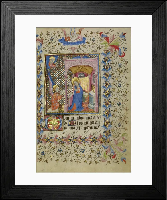 Framed Print : The Annunciation; Book of Hours, about 1400-1410. Creator: Unknown Framed Print : The Annunciation; Book of Hours, about 1400-1410. Creator: Unknown
