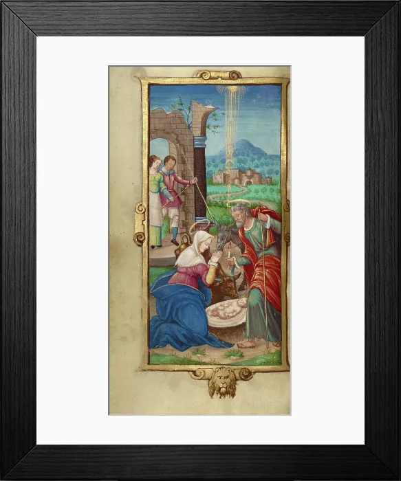 Framed Print : The Nativity; Book of Hours, 1544. Creator: Unknown Framed Print : The Nativity; Book of Hours, 1544. Creator: Unknown