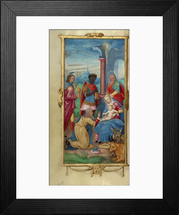 Framed Print : The Adoration of the Magi; Book of Hours, 1544. Creator: Unknown Framed Print : The Adoration of the Magi; Book of Hours, 1544. Creator: Unknown