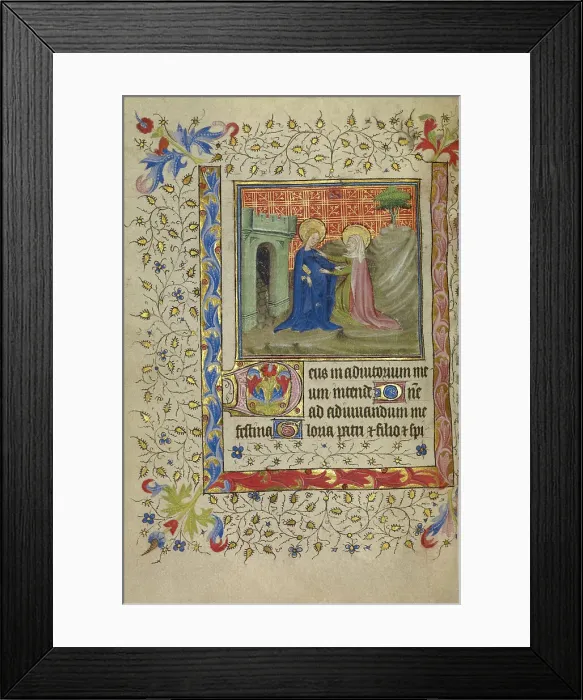 Framed Print : The Visitation; Book of Hours, about 1400-1410. Creator: Unknown Framed Print : The Visitation; Book of Hours, about 1400-1410. Creator: Unknown