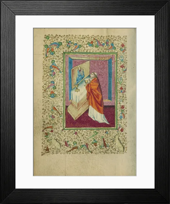 Framed Print : A Priest Celebrating Mass; Book of Hours, about 1460. Creator: Unknown Framed Print : A Priest Celebrating Mass; Book of Hours, about 1460. Creator: Unknown