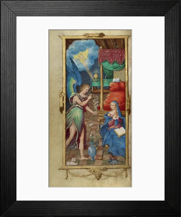 Framed Print : The Annunciation; Book of Hours, 1544. Creator: Unknown Framed Print : The Annunciation; Book of Hours, 1544. Creator: Unknown