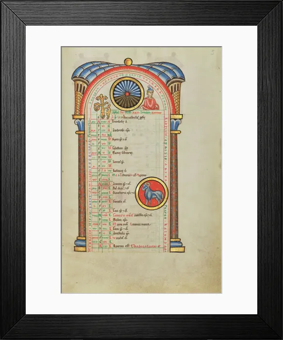 Framed Print : A Youth; Zodiacal Sign of Aries; Stammheim Missal, probably 1170s. Creator: Unknown Framed Print : A Youth; Zodiacal Sign of Aries; Stammheim Missal, probably 1170s. Creator: Unknown