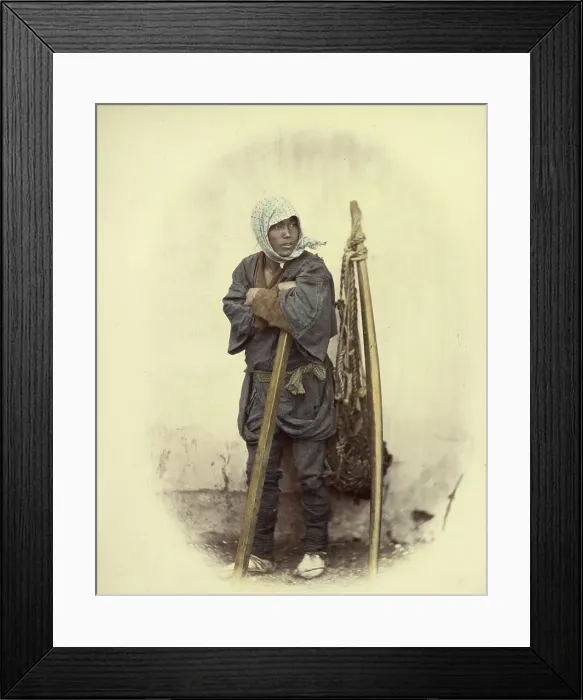 Framed Print : A Japanese Indentured Worker, 1866-1867. Creator: Felice Beato Framed Print : A Japanese Indentured Worker, 1866-1867. Creator: Felice Beato