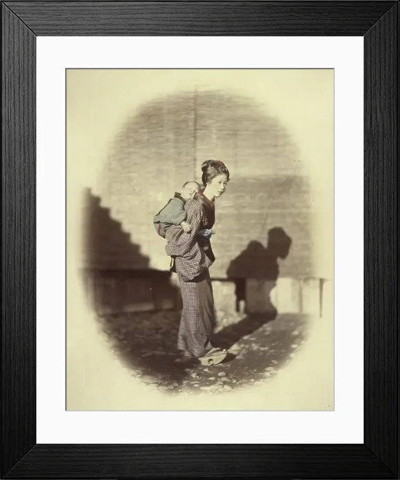 Framed Print : Mother and Child, 1866-1867. Creator: Felice Beato Framed Print : Mother and Child, 1866-1867. Creator: Felice Beato