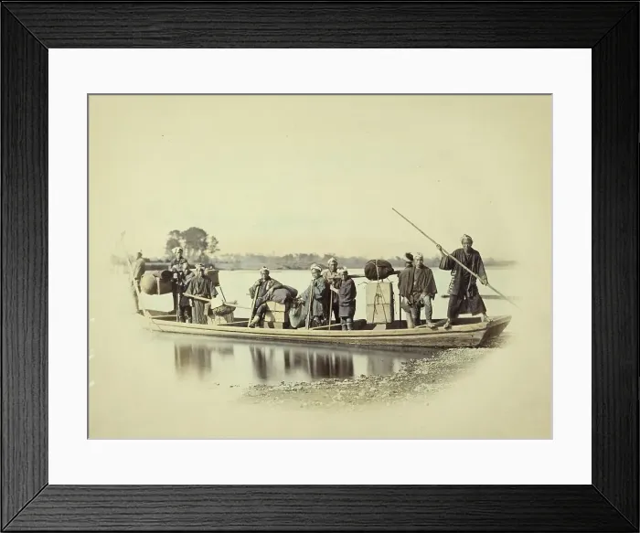 Framed Print : Group on Boat, about 1868. Creator: Felice Beato Framed Print : Group on Boat, about 1868. Creator: Felice Beato