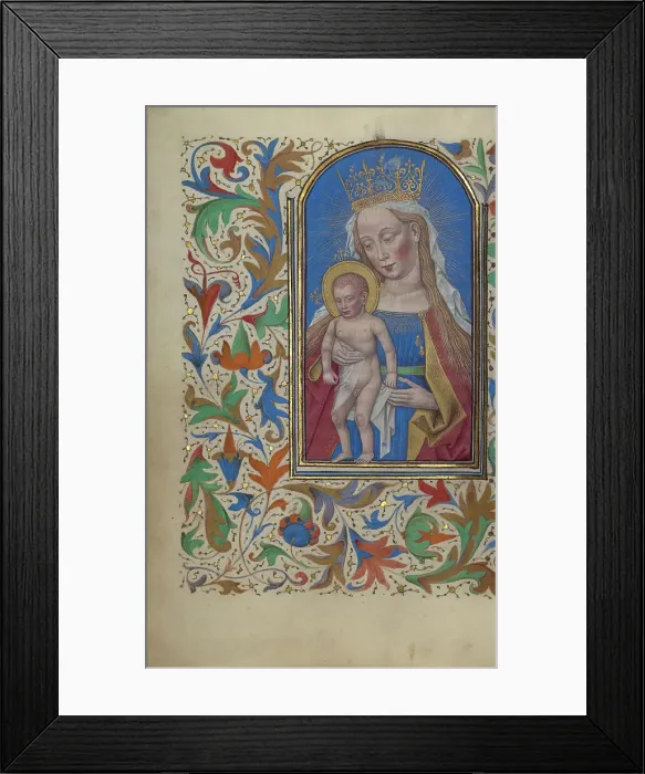 Framed Print : The Virgin and Child; Book of Hours, about 1450-1455. Creator: Unknown