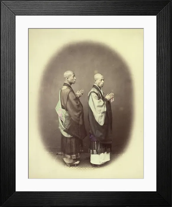 Framed Print : Priests or Zen Shu, 1866-1867. Creator: Felice Beato Framed Print : Priests or Zen Shu, 1866-1867. Creator: Felice Beato
