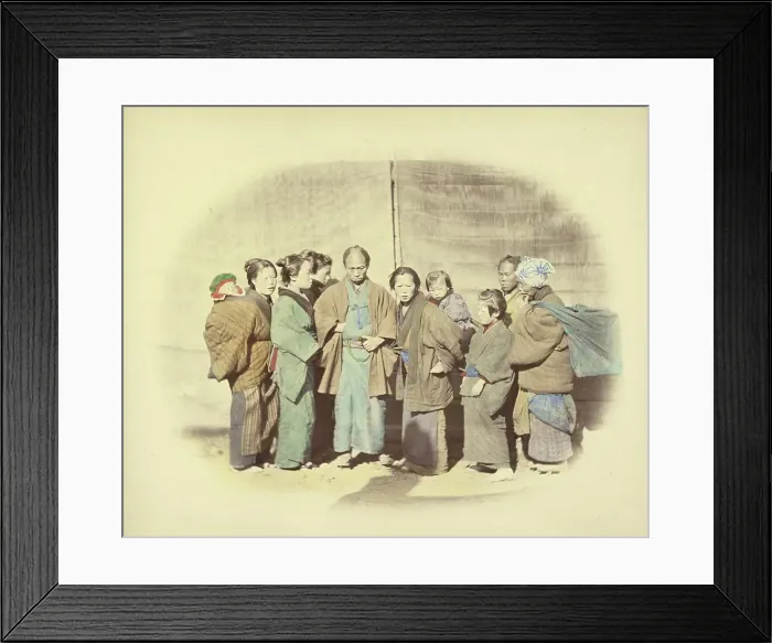 Framed Print : Group in the Street, 1866-1867. Creator: Felice Beato Framed Print : Group in the Street, 1866-1867. Creator: Felice Beato