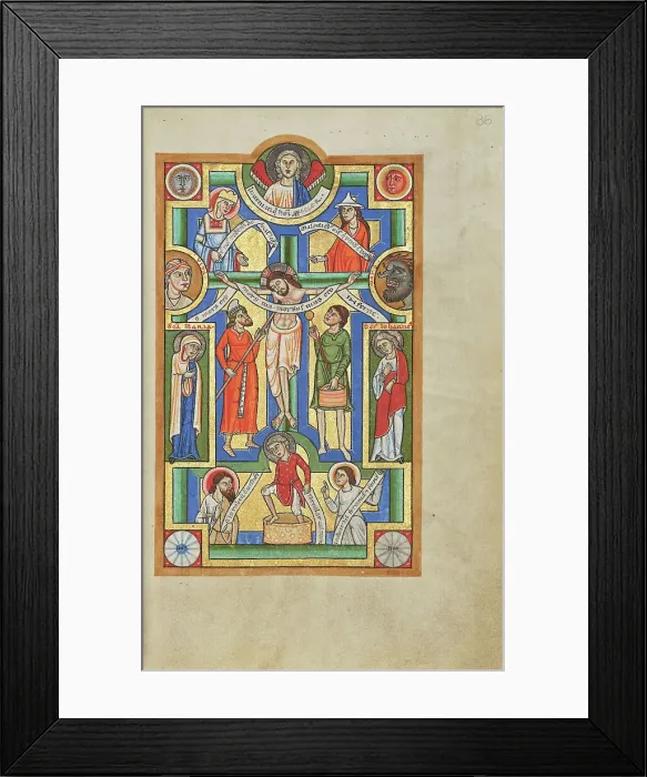 Framed Print : The Crucifixion; Stammheim Missal, probably 1170s. Creator: Unknown Framed Print : The Crucifixion; Stammheim Missal, probably 1170s. Creator: Unknown