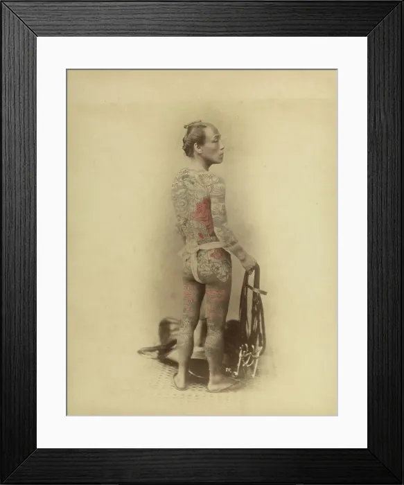 Framed Print : Tattooed Man, 1863-1868. Creator: Felice Beato Framed Print : Tattooed Man, 1863-1868. Creator: Felice Beato