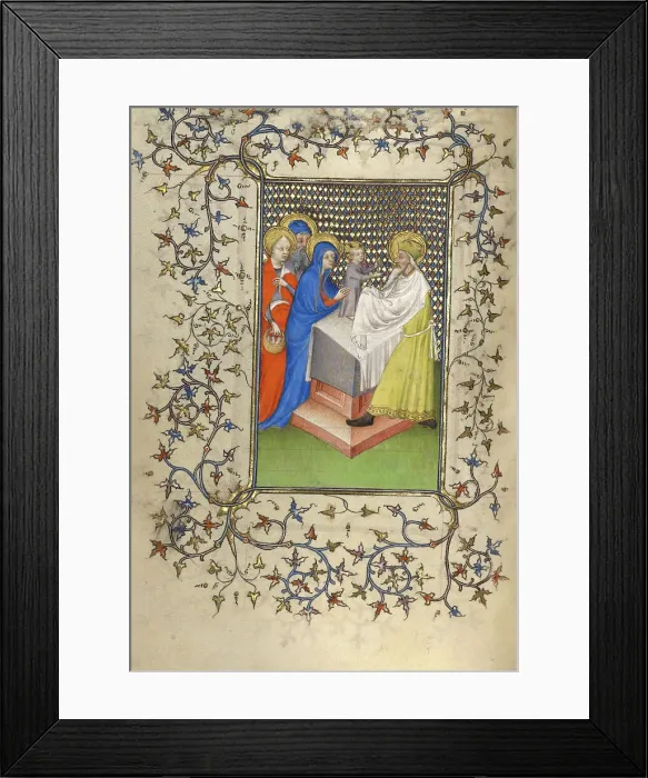 Framed Print : The Presentation in the Temple; Book of Hours, about 1410. Creator: Unknown Framed Print : The Presentation in the Temple; Book of Hours, about 1410. Creator: Unknown