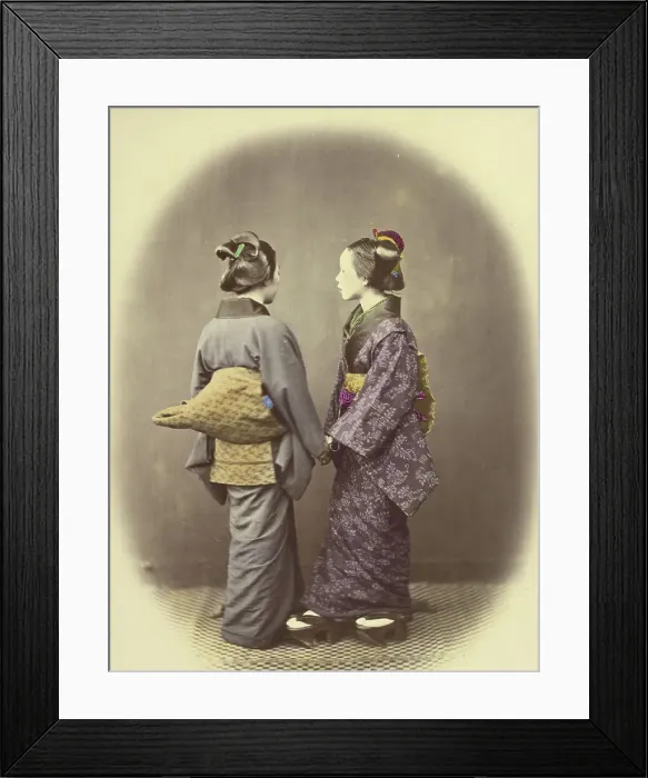 Framed Print : Two Japanese Women, 1866-1867. Creator: Felice Beato Framed Print : Two Japanese Women, 1866-1867. Creator: Felice Beato
