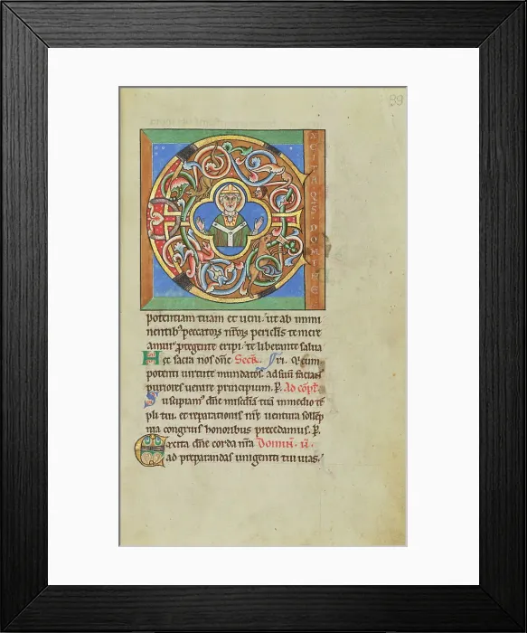 Framed Print : Initial E: An Archbishop; Stammheim Missal, probably 1170s. Creator: Unknown Framed Print : Initial E: An Archbishop; Stammheim Missal, probably 1170s. Creator: Unknown