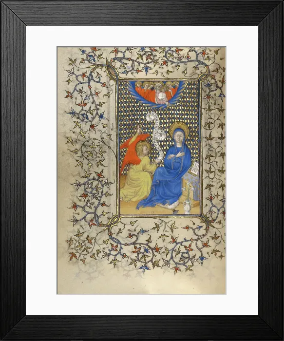 Framed Print : The Annunciation; Book of Hours, about 1410. Creator: Unknown Framed Print : The Annunciation; Book of Hours, about 1410. Creator: Unknown