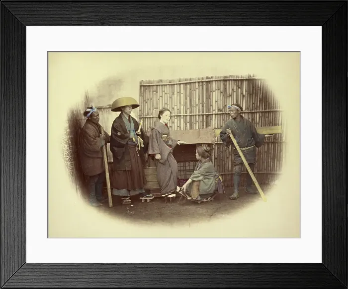 Framed Print : Norimono or Sedan Chair, 1866-1867. Creator: Felice Beato