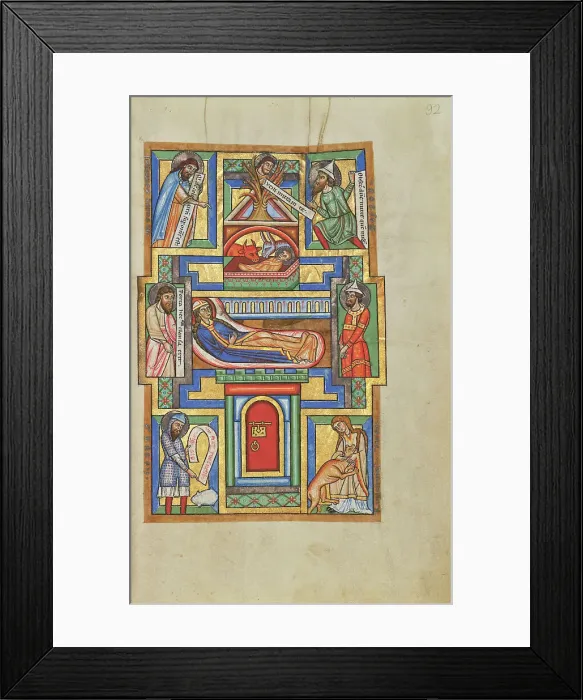 Framed Print : The Nativity; Stammheim Missal, probably 1170s. Creator: Unknown Framed Print : The Nativity; Stammheim Missal, probably 1170s. Creator: Unknown