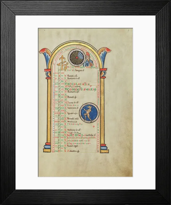 Framed Print : A Youth; Zodiacal Sign of Sagittarius; Stammheim Missal, probably 1170s. Creator: Unknown Framed Print : A Youth; Zodiacal Sign of Sagittarius; Stammheim Missal, probably 1170s. Creator: Unknown