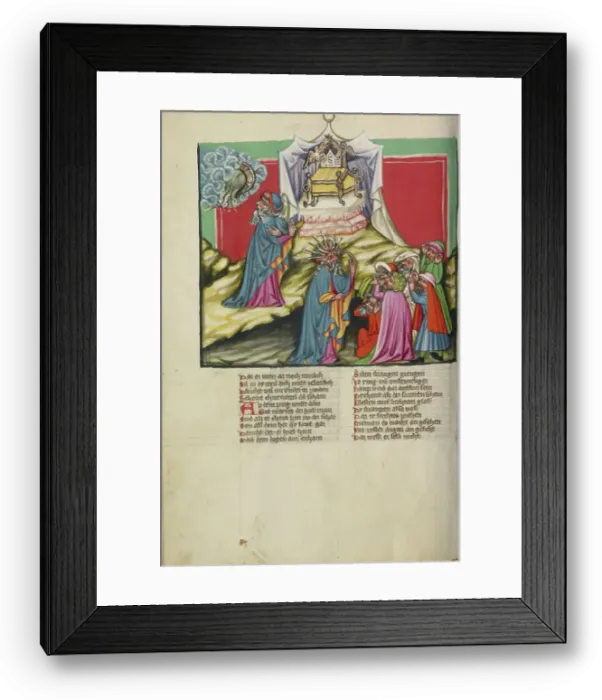 Framed Print : Moses and the Ark of the Covenant; Weltchronik, about 1400-1410. Creator: Unknown Framed Print : Moses and the Ark of the Covenant; Weltchronik, about 1400-1410. Creator: Unknown