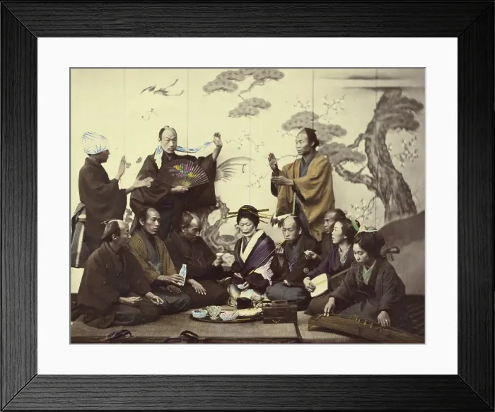 Framed Print : A Social Meal, 1866-1867. Creator: Felice Beato Framed Print : A Social Meal, 1866-1867. Creator: Felice Beato