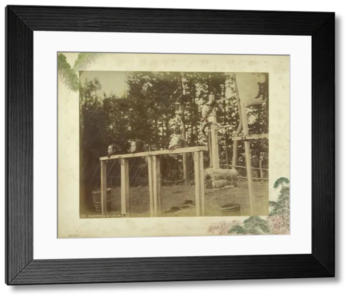Framed Print : Crucifixion and Gokumon, 1863-1868. Creator: Felice Beato