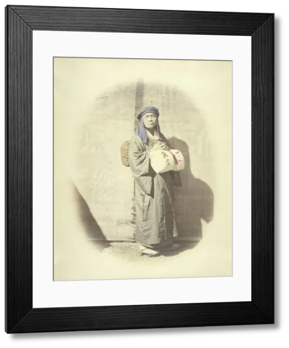 Framed Print : Priest Traveling, 1863-1868. Creator: Felice Beato Framed Print : Priest Traveling, 1863-1868. Creator: Felice Beato