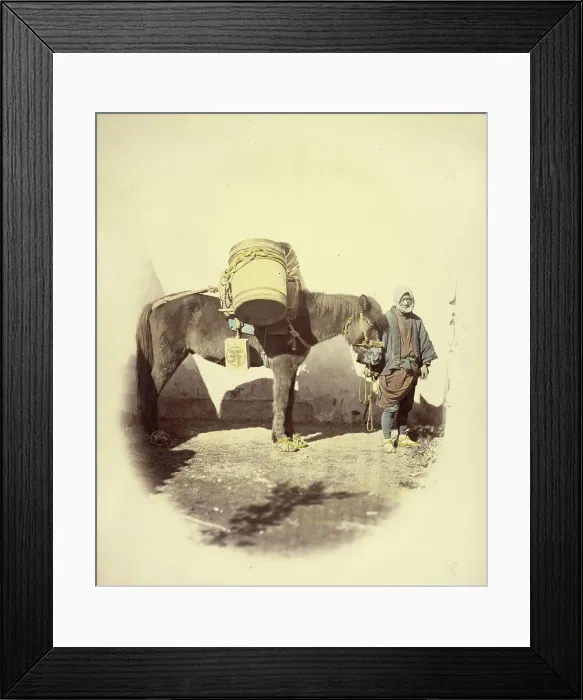 Framed Print : Pack Pony, 1866-1867. Creator: Felice Beato Framed Print : Pack Pony, 1866-1867. Creator: Felice Beato
