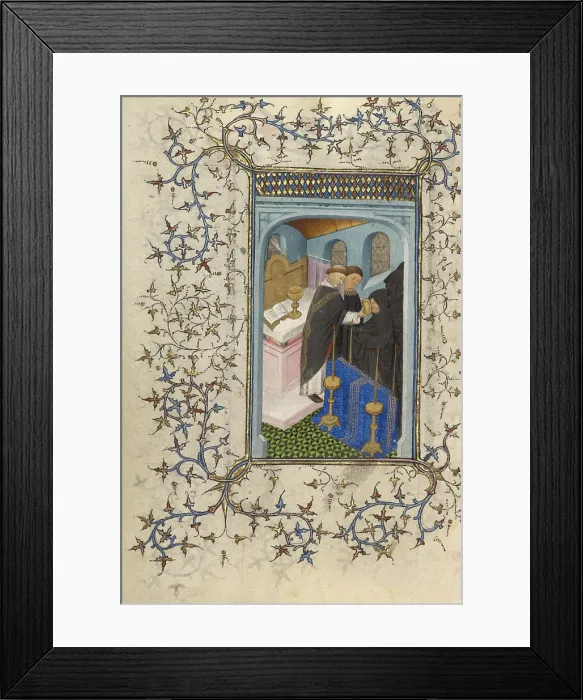 Framed Print : Mass for the Dead; Book of Hours, about 1410. Creator: Unknown Framed Print : Mass for the Dead; Book of Hours, about 1410. Creator: Unknown