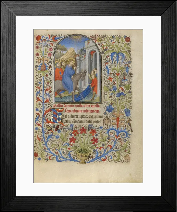 Framed Print : The Entry into Jerusalem; Book of Hours, about 1420. Creator: Unknown Framed Print : The Entry into Jerusalem; Book of Hours, about 1420. Creator: Unknown