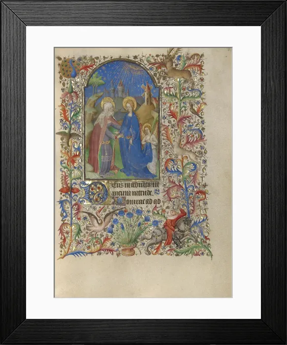 Framed Print : The Visitation; Book of Hours, about 1420. Creator: Unknown Framed Print : The Visitation; Book of Hours, about 1420. Creator: Unknown