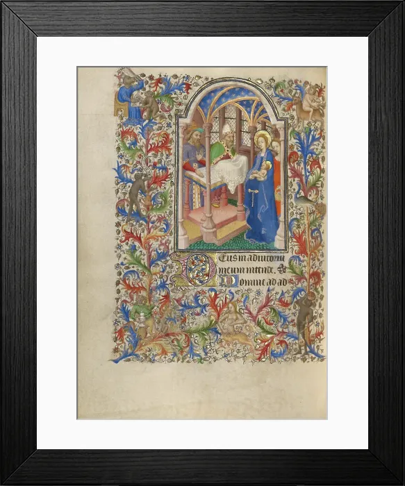 Framed Print : The Presentation in the Temple; Book of Hours, about 1420. Creator: Unknown Framed Print : The Presentation in the Temple; Book of Hours, about 1420. Creator: Unknown