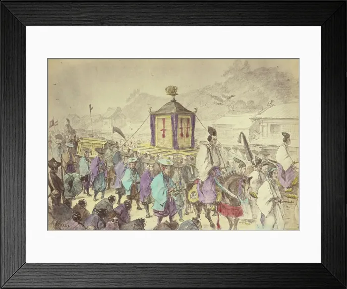 Framed Print : The Mikado's Procession, 1868. Creator: Felice Beato Framed Print : The Mikado's Procession, 1868. Creator: Felice Beato