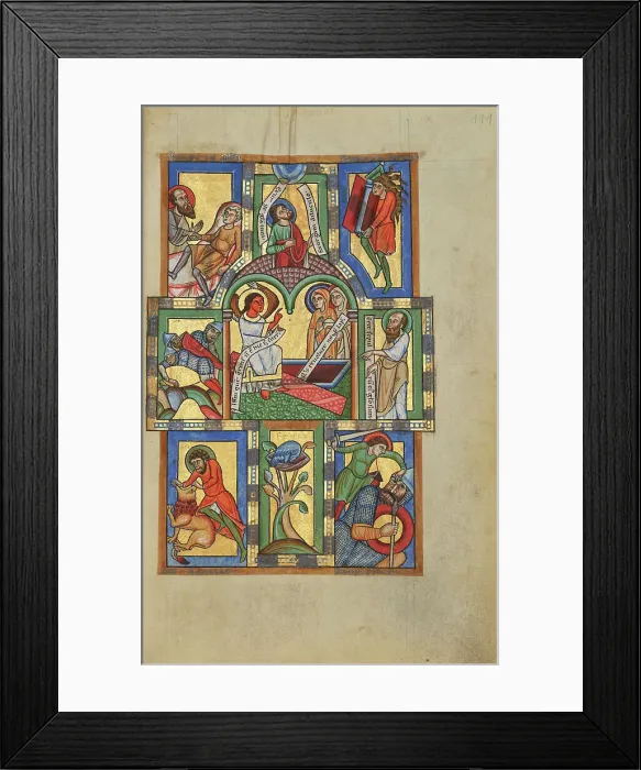 Framed Print : The Women at the Tomb; Stammheim Missal, probably 1170s. Creator: Unknown Framed Print : The Women at the Tomb; Stammheim Missal, probably 1170s. Creator: Unknown