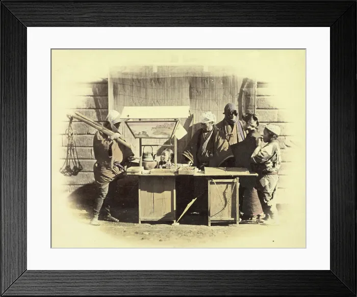 Framed Print : Street Refreshment Stall, 1863-1868. Creator: Felice Beato Framed Print : Street Refreshment Stall, 1863-1868. Creator: Felice Beato