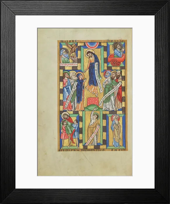 Framed Print : The Ascension; Stammheim Missal, probably 1170s. Creator: Unknown