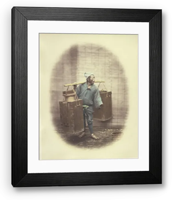 Framed Print : Saki Seller, 1868. Creator: Felice Beato Framed Print : Saki Seller, 1868. Creator: Felice Beato